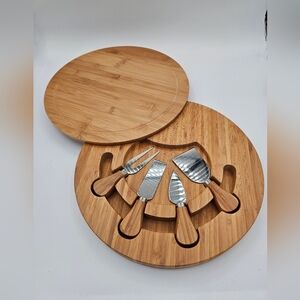 Danesco Natural Living Swivel Cheese Charcuterie Board & Knife Set
